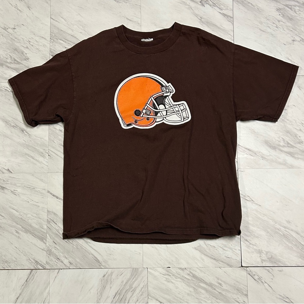Y2K Cleveland Browns T-Shirt with Orange Helmet Design